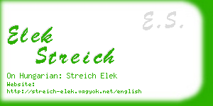 elek streich business card